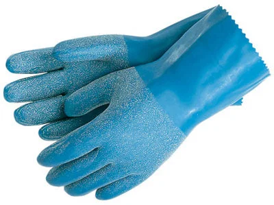 flexible smartphone gloves -  Chemical Safety Gloves, Reusable, Blue Latex, Large