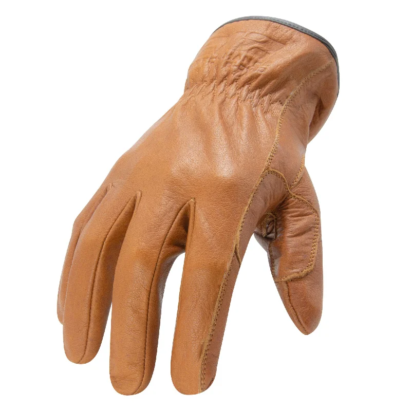 non-slip touchscreen gloves -  Arc Flash Cut and Liquid Resistant Treated Leather Driver Gloves in Brown (CAT 2, EN Level 5)