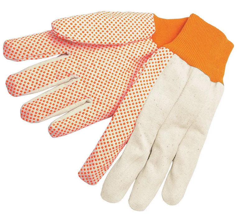 breathable soft gloves -  MCR Safety Unisex Dotted Gloves Orange L 1 pair