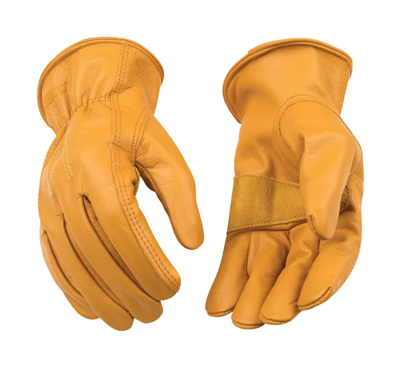 breathable gadget gloves -  Kinco  Men's  Outdoor  Cowhide Leather  Driver  Gloves  Gold  XL  1 pk