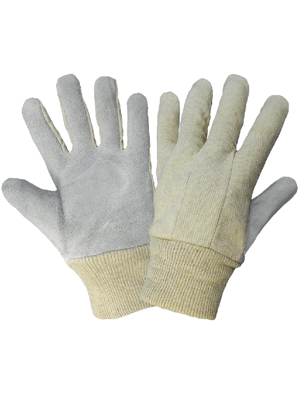 light insulated gloves -  Economy Split Cowhide Leather Palm Gloves with Knit Wrist - 2300KW