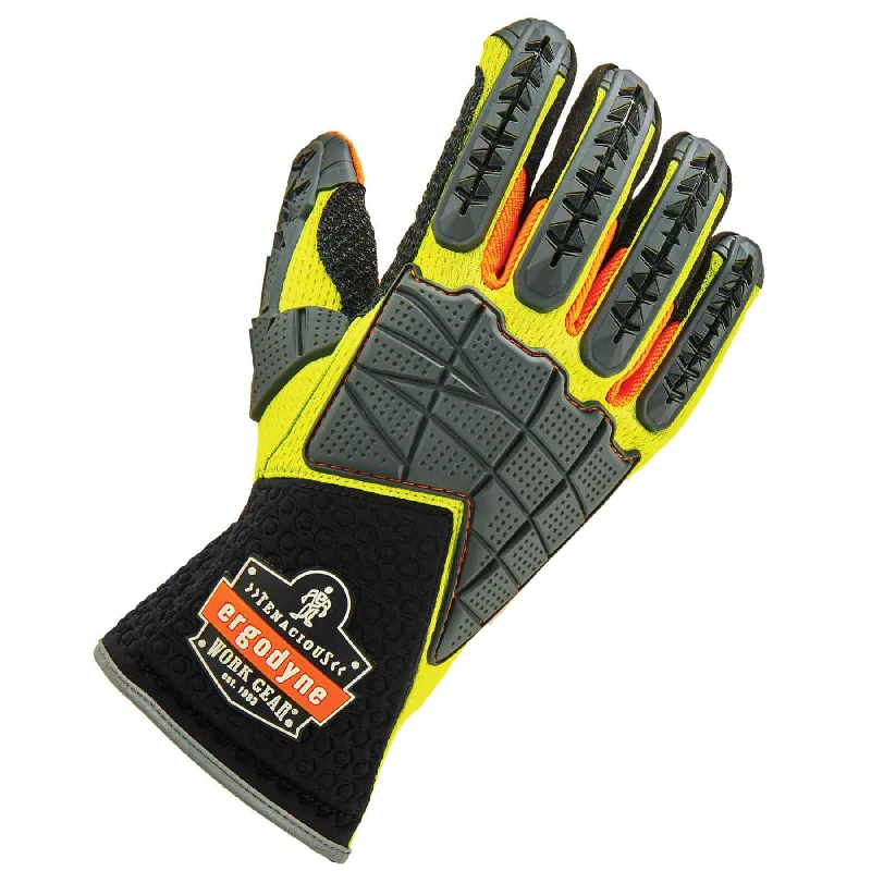 soft touchscreen gloves -  Ergodyne 17904 ProFlex 925F(x) Standard Dorsal Impact-Reducing Gloves, Large, HV Lime