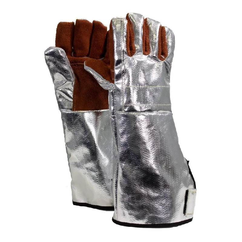 light multi-purpose gloves -  Aluminized Rayon 16 in. Gloves with Reinforced Thermal Leather Palm and Adjustable Cuff