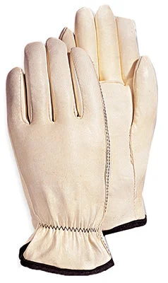 durable seasonal gloves -  Goatskin Leather Work Gloves, White, Medium