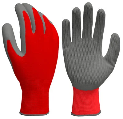 waterproof multi-purpose gloves -  Honeycomb Grip Work Gloves, Latex Palm, Red, Men's M (Pack of 6)