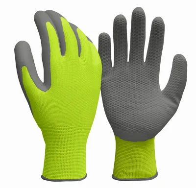 non-slip smartphone gloves -  Honeycomb Work Gloves, Hi-Viz Yellow Polyester, Men's M