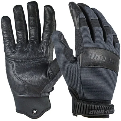 non-slip everyday gloves -  Hybrid Leather Work Gloves, Goatskin/Spandex, Black, Men's Medium