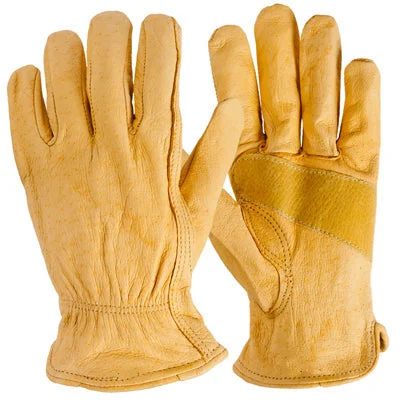 waterproof durable gloves -  Leather Work Gloves, Premium Cowhide, Men's Large