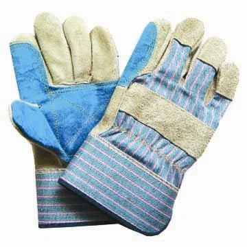 light practical gloves -  Light Leather Gloves - Denim Back + Cuff with Patch Palm