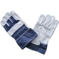 breathable practical gloves -  Light Leather Gloves - Denim Back + Cuff