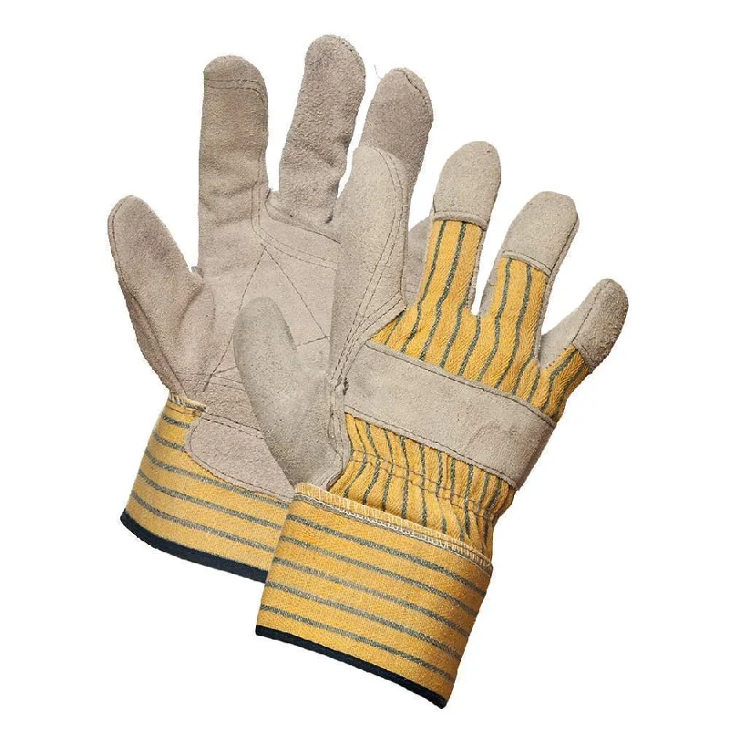 flexible lightweight gloves -  Lumberman Work Gloves Split Leather Double Palm