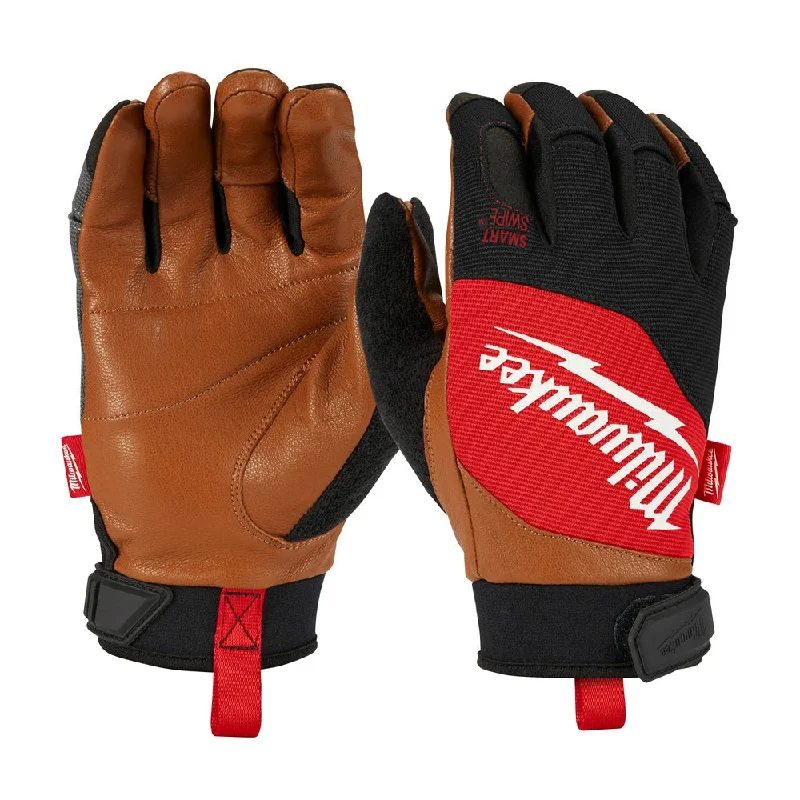 non-slip all-season gloves -  Milwaukee 48-73-0020 Leather Performance Gloves - Small