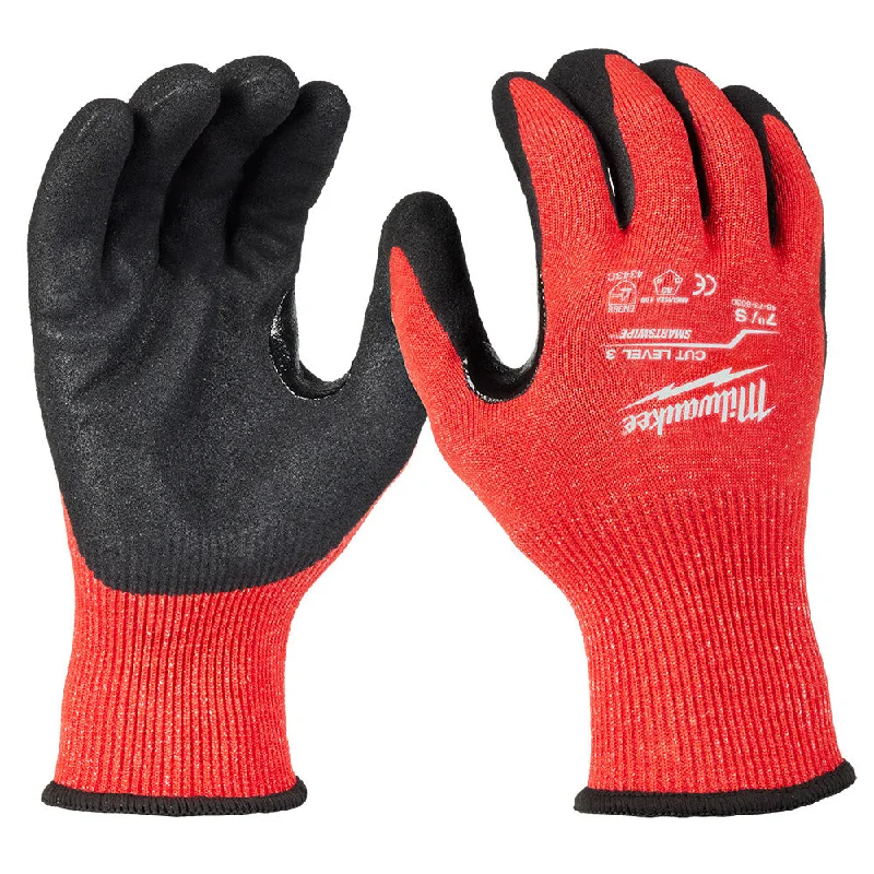 flexible all-season gloves -  Milwaukee 48-73-8630 Cut Level 3 Nitrile Dipped Gloves - S