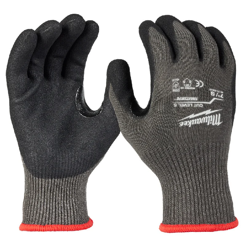 non-slip everyday gloves -  Milwaukee 48-73-8650 Cut Level 5 Nitrile Dipped Gloves - S