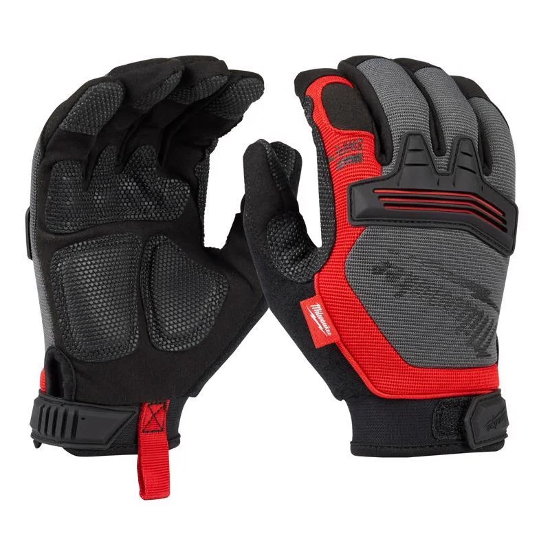 durable comfortable gloves -  Milwaukee  Demolition  Fabric  Work Gloves  Black/Red  L  1 pair