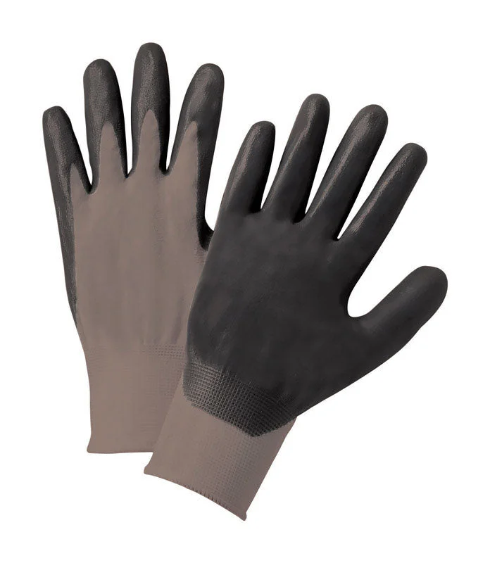 non-slip all-season gloves -  West Chester  Men's  Indoor/Outdoor  Nitrile/Polyester  Dipped  Gloves  Black/Gray  L  1 pk