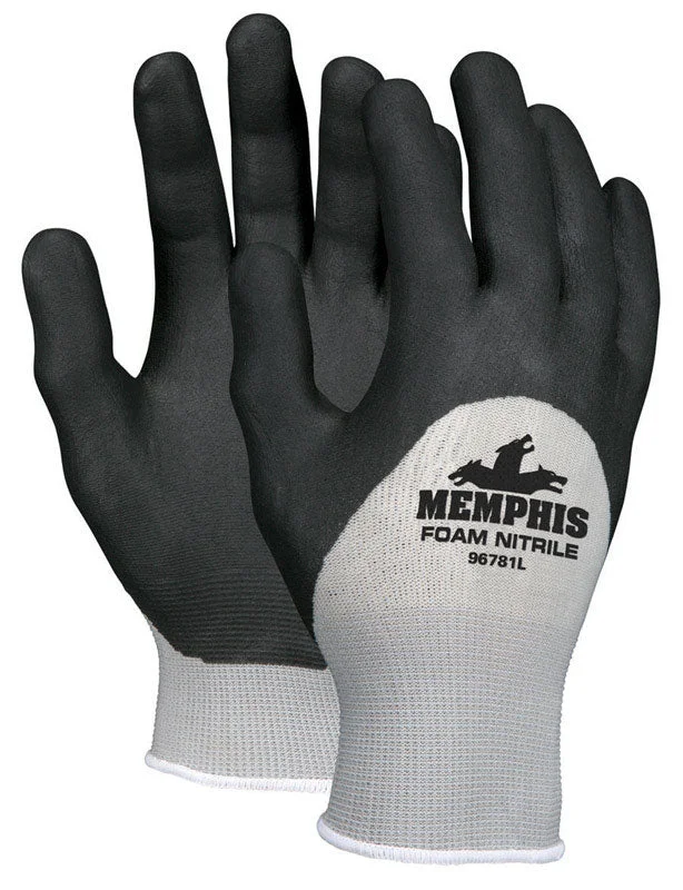 waterproof soft gloves -  MCR Safety  Unisex  Dipped  Gloves  Black  XL  12 pair