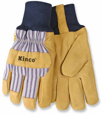 breathable heated gloves -  Premium Grain Pigskin Leather Palm Gloves, Medium