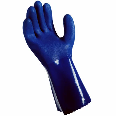 soft insulated gloves -  PVC Chemical Gloves, Long Cuff, Blue, Men's L