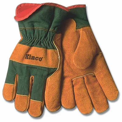 durable all-season gloves -  Kinco  Men's  Indoor/Outdoor  Cowhide Leather  Cowhide  Work Gloves  Brown/Green  L  1 pair