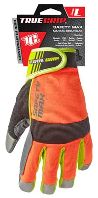 durable everyday gloves -  Safety Max Hi-Viz High-Performance Work Gloves, Touchscreen Compatible, Microsuede, Large