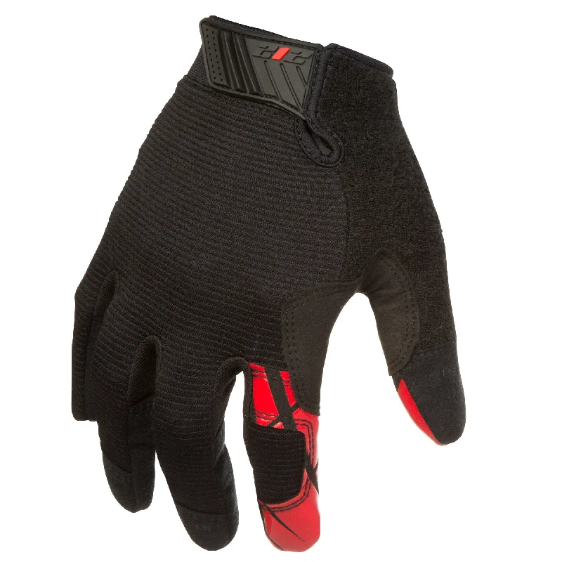 soft flexible gloves -  Silicone Grip Touch-Screen Compatible Mechanic Gloves in Black with Red Palm