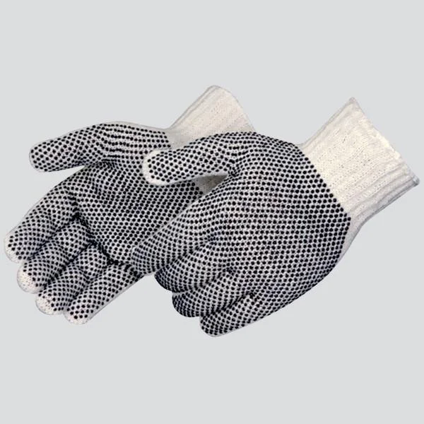 flexible durable gloves -  String Knit Cotton Gloves with PVC Dots (Double Sided)