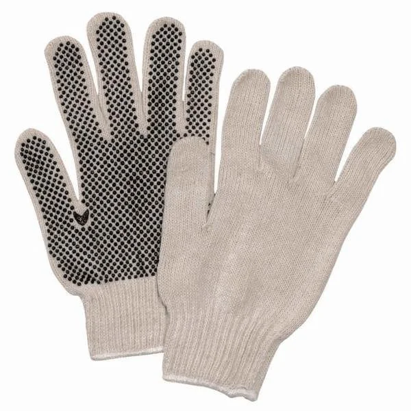 waterproof flexible gloves -  String Knit Cotton Gloves with PVC Dots (Single Side)