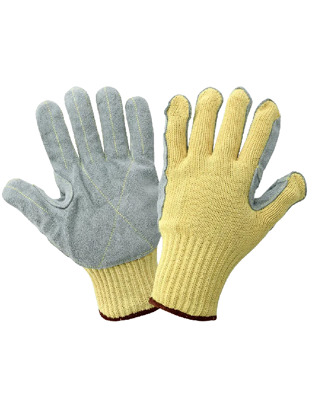 non-slip non-slip gloves -  String Knit Cut Resistant Leather Palm Gloves - K300LFE