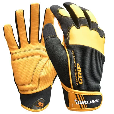 breathable padded gloves -  True Grip Work Gloves Black/Orange XL 1 pair