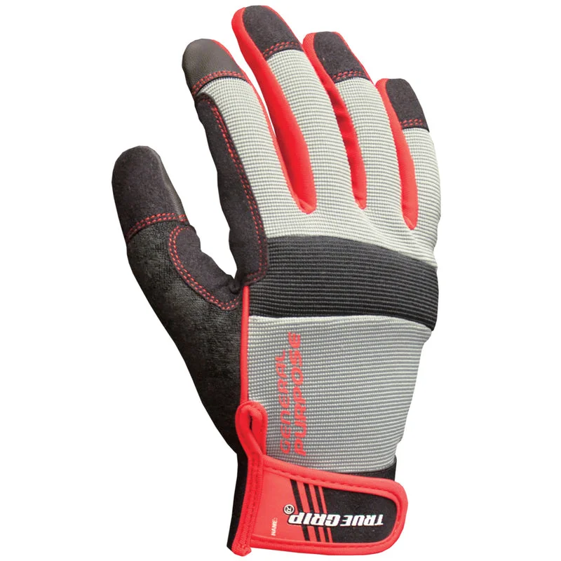 non-slip light gloves -  True Grip Work Gloves Black/Gray L 1 pk