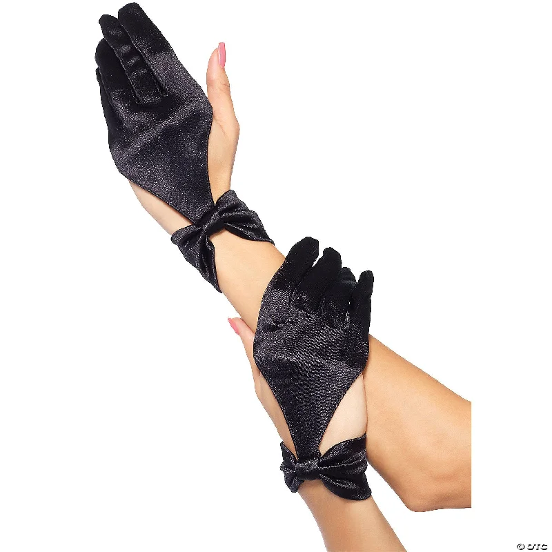 soft reinforced gloves -  Cut Out Satin Gloves