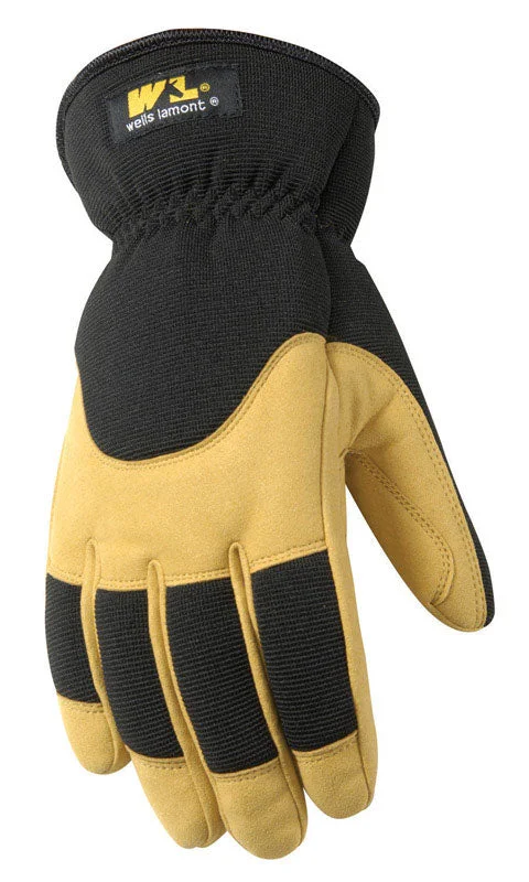 durable lightweight gloves -  Wells Lamont  M  Synthetic Leather  Winter  Yellow/Black  Gloves