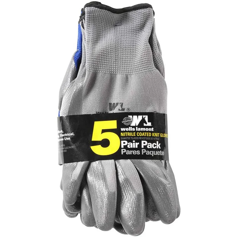 breathable comfortable gloves -  Wells Lamont Nitrile Work Gloves Assorted L 5 pk (Pack of 3)