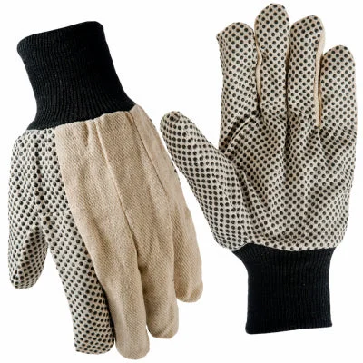 flexible ergonomic gloves -  Work Gloves, Dotted Cotton Canvas, Men's L (Pack of 6)