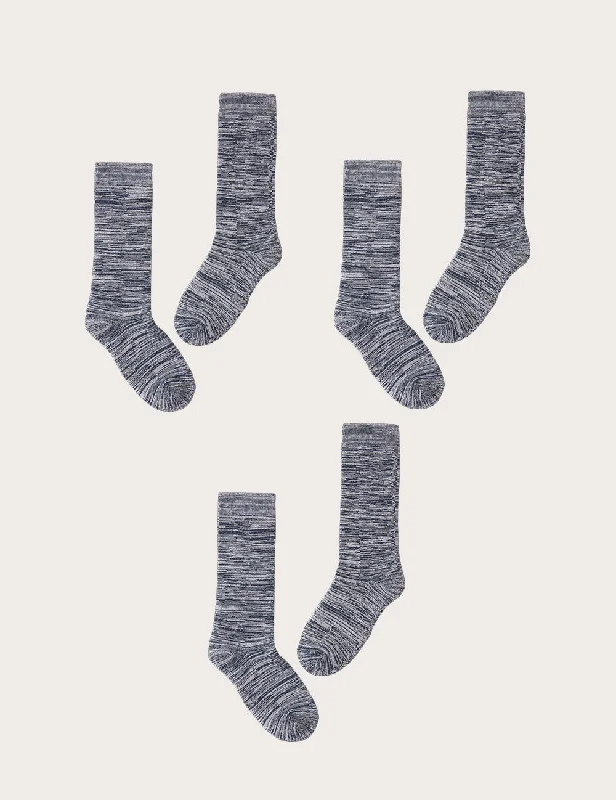 sock standards -  3-Pack Chunky Bed Socks - Dove Marl