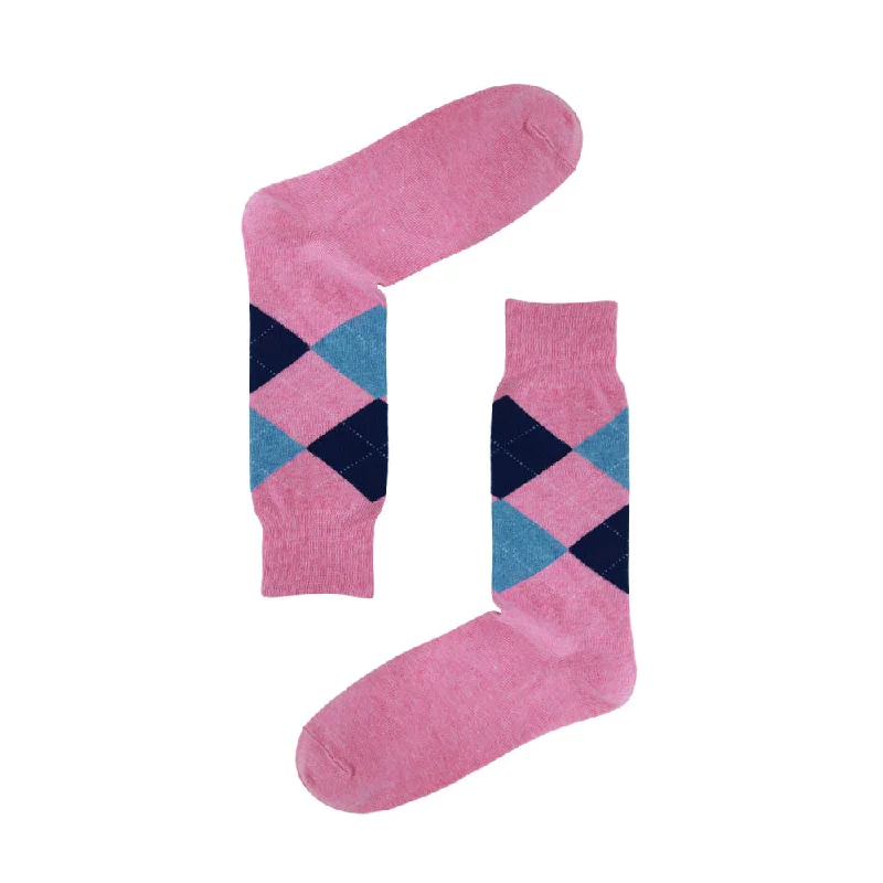 sock nylon -  AAS Cotton Colourful Argyle Crew Dress Socks