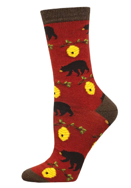 sock summer -  BEARS AND BEES WOMEN'S BAMBOO CREW