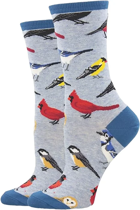 sock prize -  Bird Is the Word - Blue Heather