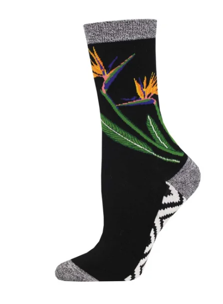 sock sports -  BIRDS OF PARADISE, WOMEN'S BAMBOO CREW