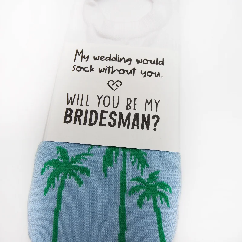 sock casual -  Bridesman Socks, Tropical Wedding Theme, Bridesman Gifts, Groomswoman Gift, Bridal Party Gift, Will You Be My Bridesman, Proposal Box Items