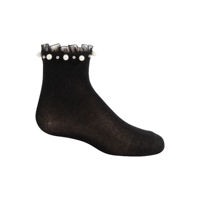 sock feedback -  anklet pearl studded ruffle