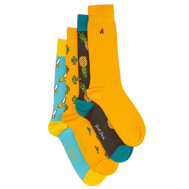 sock casual -  Cactus & Banana Bamboo Sock Bundle - Four Pairs