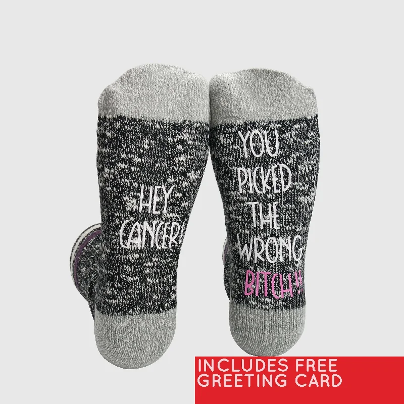 sock technology -  Cancer Fighter Gift, Hey Cancer You Picked the Wrong Bitch, Fuck Cancer Sock, Breast Cancer, Cancer Survivor, Get Well Soon, Chemo Treatment