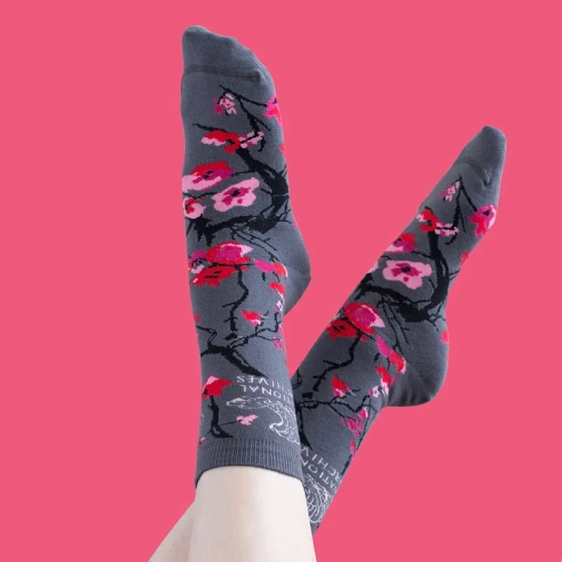 sock travel -  Cherry Blossom Rose Art Socks