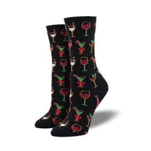 sock upgrades -  Christmas Cocktails-Black