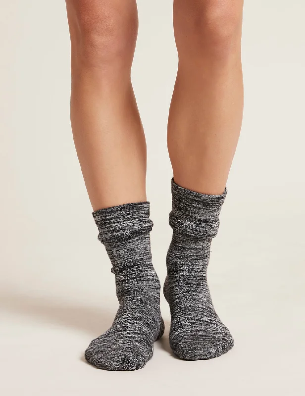 sock fatigue -  Chunky Bed Socks - Black Marl