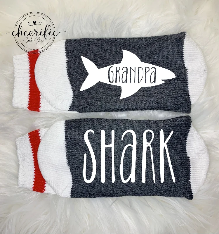 sock creativity -  Grandpa Shark Socks, Shark Family Socks