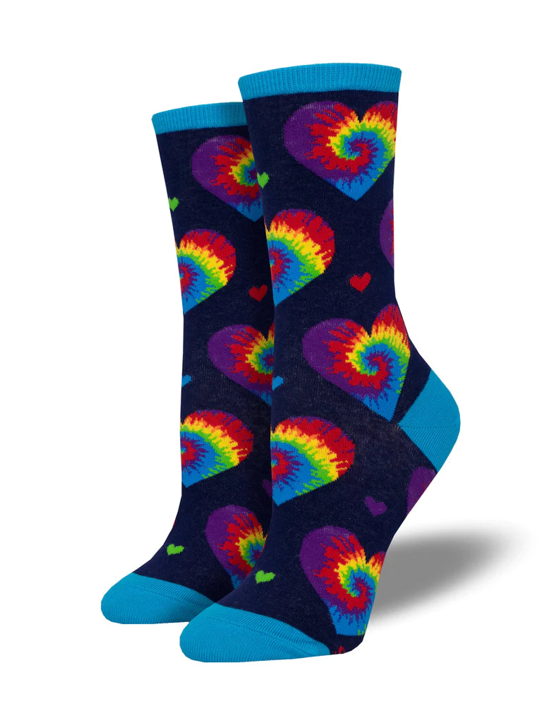 sock monthly -  I Heart Tie-Dye - Navy