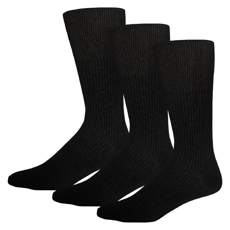 sock trade -  Men's Diabetic Dress Socks Crew Length with Loose Top